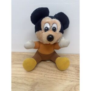 Mickey Mouse Christmas Carol Tiny Tim‎ Walt Disney Plush 8" Vintage Holiday #51